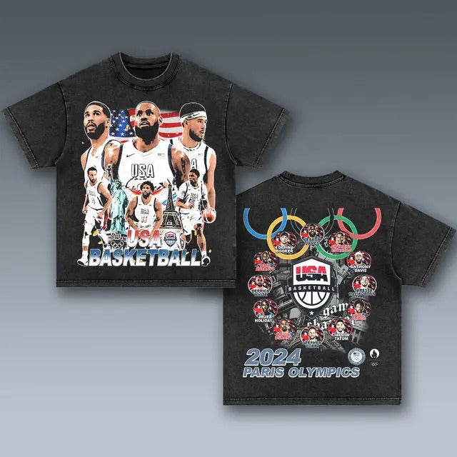 VINTAGE 2024 USA BASKETBALL TEAM T-Shirts, Hoodie, Sweatshirt - T-Shirt, Sweatshirt, Hoodie