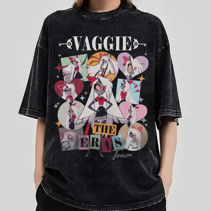 Vaggie Hazbin Hotel Eras Tour Vaggie Lesbian Shirt Vivziepop Hazbin Hotel Helluva Boss Cartoon Lover T-Shirts, Hoodie, Sweatshirt - T-Shirt, Sweatshirt, Hoodie