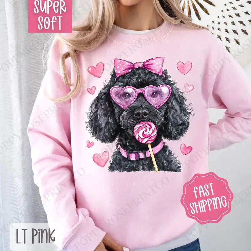 Valentine Black Doodle Cute T-Shirts, Hoodie, Sweatshirt - T-Shirt, Sweatshirt, Hoodie