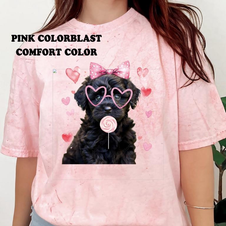 Valentine Black Yorkipoo Shirt ~ Relaxed Fit Printed USA Womenswear Casual Comfort Cotton Top Athletic Boho Chic T-Shirts, Hoodie, Sweatshirt - T-Shirt, Sweatshirt, Hoodie