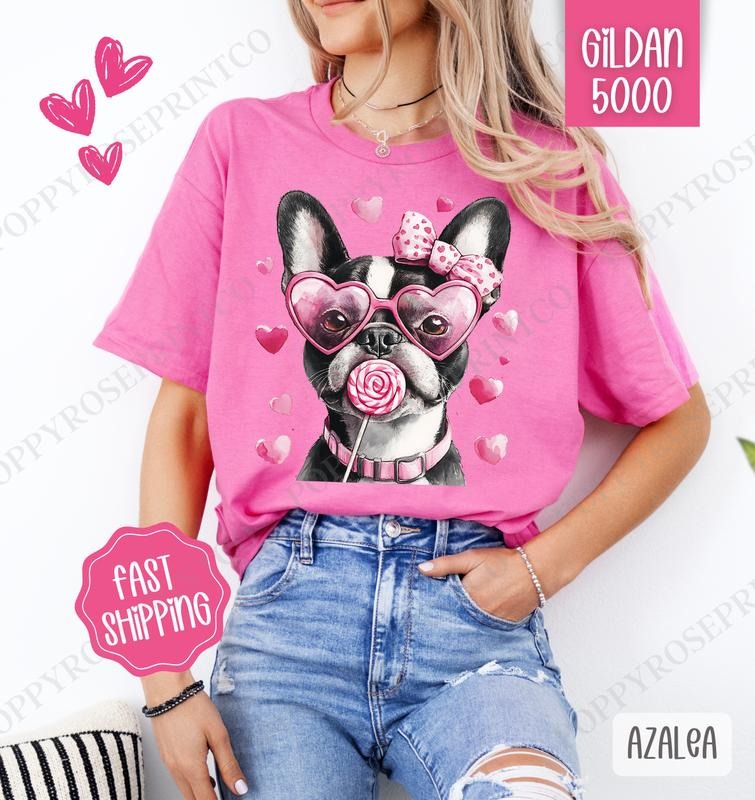 Valentine Boston Terrier Shirt Gildan Cute Plus Sizes T-Shirts, Hoodie, Sweatshirt - T-Shirt, Sweatshirt, Hoodie