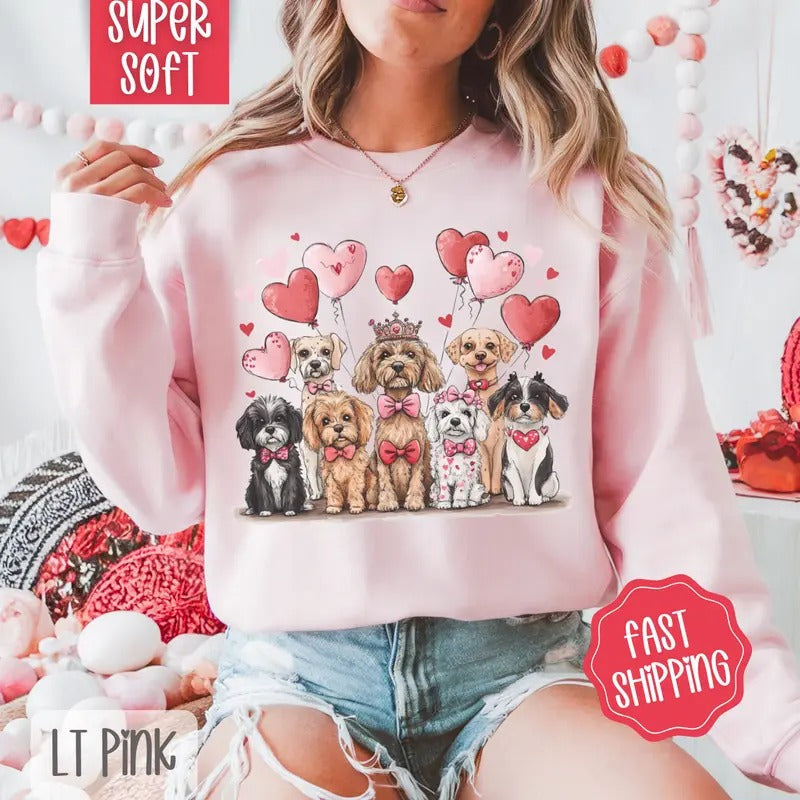Valentine Dogs Cute T-Shirts, Hoodie, Sweatshirt - T-Shirt, Sweatshirt, Hoodie