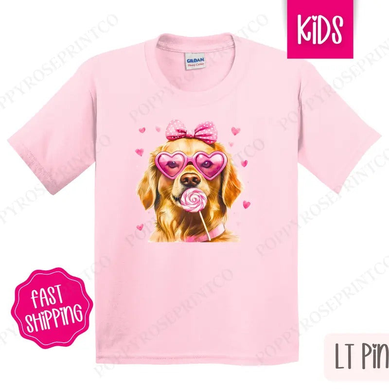 Valentine Golden Retriever Shirt Children'S Cute Gildan T-Shirts, Hoodie, Sweatshirt - T-Shirt, Sweatshirt, Hoodie