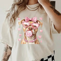 Valentine Pitbull Dog Shirt ~ Relaxed Fit Printed USA Womenswear Casual Comfort Cotton Top Athletic Boho Chicbrown Chihuahua T-Shirts, Hoodie, Sweatshirt - T-Shirt, Sweatshirt, Hoodie