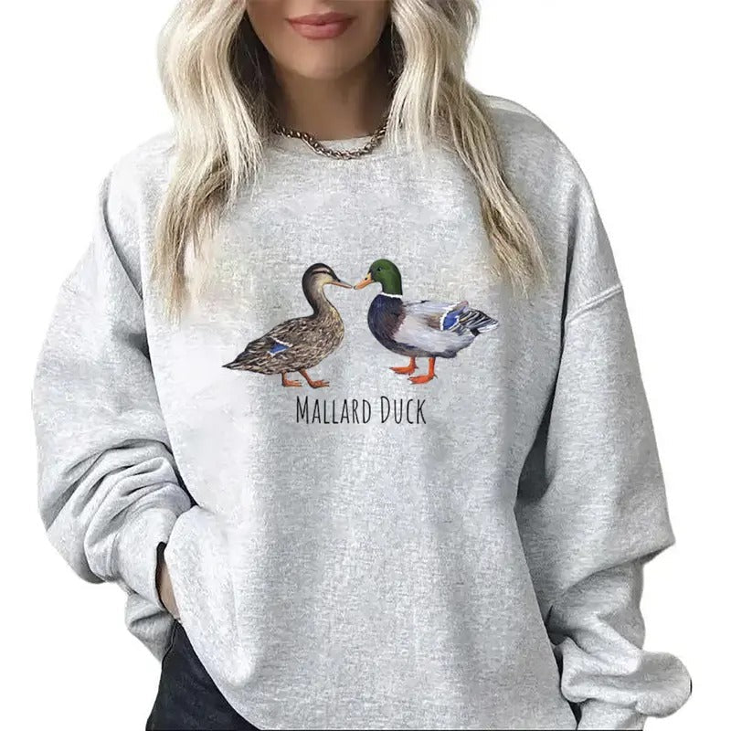 Valentine Vintage Mallard Duck Couple Shirt Hunting Season Classic Cotton White Ash Fabric Womenswear T-Shirts, Hoodie, Sweatshirt - T-Shirt, Sweatshirt, Hoodie