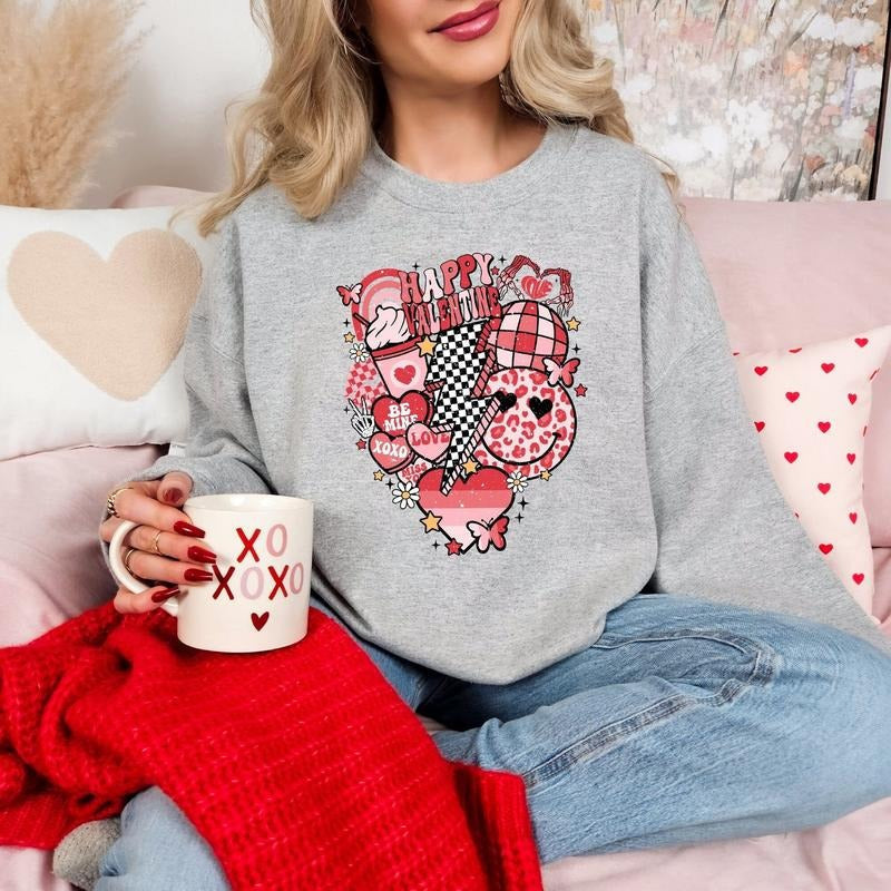Doodles Love Valentine Shirt Cute Valentine Doodles Shirt Groovy Valentine T-Shirts, Hoodie, Sweatshirt - T-Shirt, Sweatshirt, Hoodie