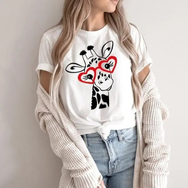 Shirt Giraffe Shirt Valentine Love Shirt Cute Shirt T-Shirts, Hoodie, Sweatshirt - T-Shirt, Sweatshirt, Hoodie