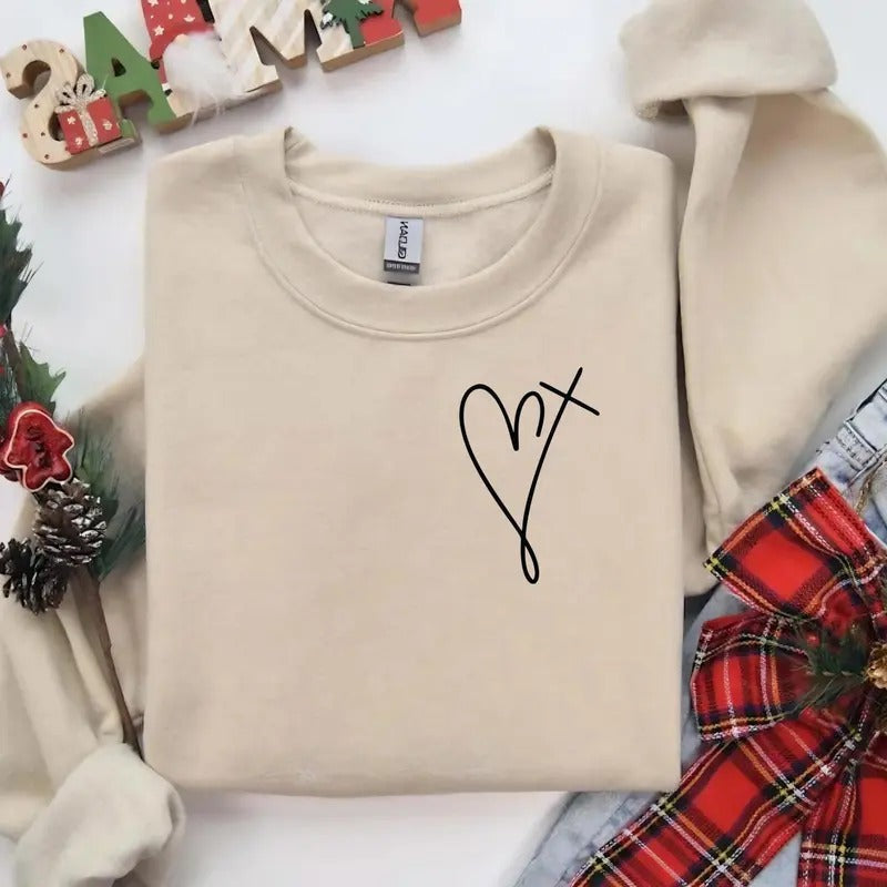 Valentines Heart Sweatshirtvalentines Day Giftgift Hergift Valentinesvalentines Day Sweatshirtlove Sweatshirtgift Valentine Daygift Cotton Menswearstyle{N002}2 T-Shirts, Hoodie, Sweatshirt - T-Shirt, Sweatshirt, Hoodie