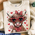 Valentines Highland Cow Coquette Western Happy T-Shirts, Hoodie, Sweatshirt - T-Shirt, Sweatshirt, Hoodie