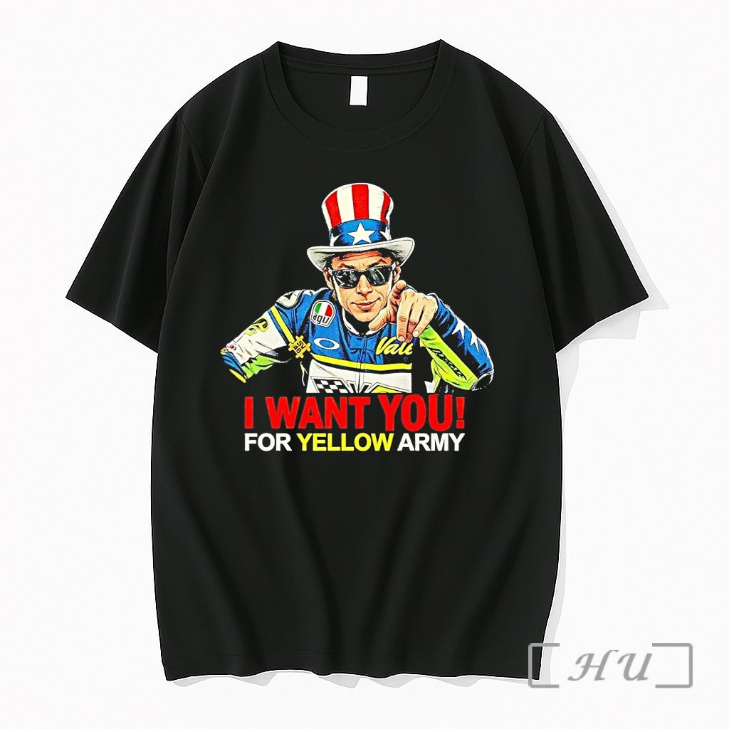 Valentino Rossi Uncle Sam I Want You For Yellow Army Tshirts Sweater Hoodie Jpg Unisex T-shirt, Sweatshirt, Hoodie, Long Sleeve Tee - T-Shirt, Sweatshirt, Hoodie