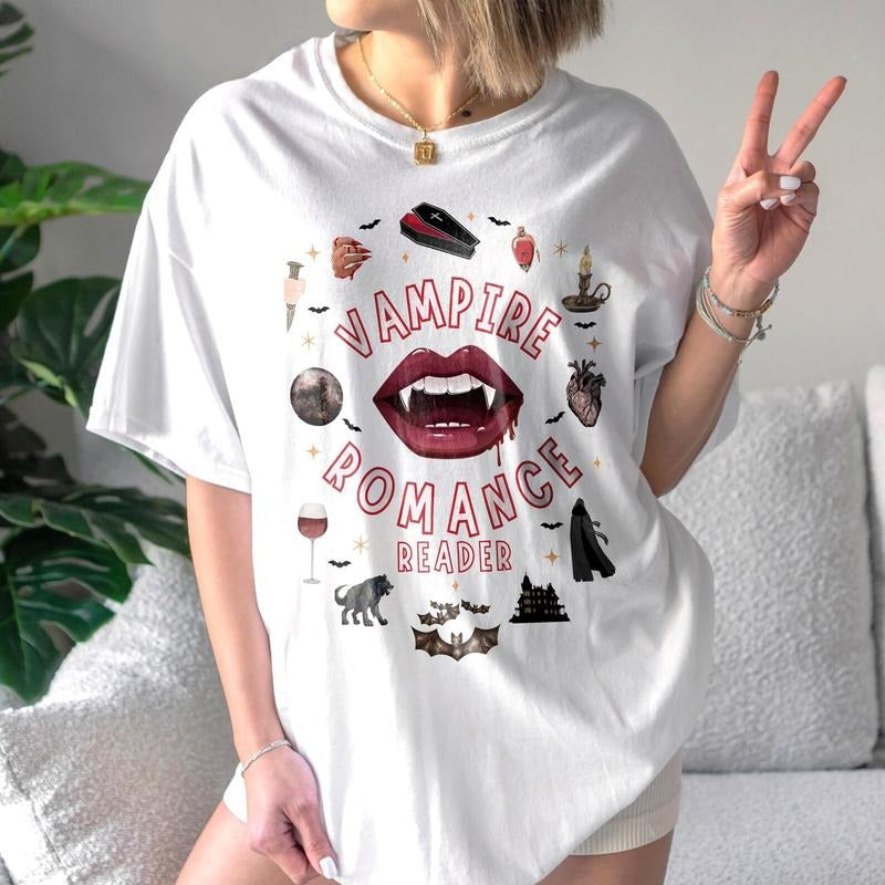 Vampire Shirt Romance Book Lover Shirt Dark Romance Dark Academia Booktok Bookish Club Bookworm Reader T-Shirts, Hoodie, Sweatshirt - T-Shirt, Sweatshirt, Hoodie