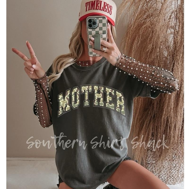 Varsity MOTHER Camo Pepper Comfort Colors T-Shirts, Hoodie, Sweatshirt - T-Shirt, Sweatshirt, Hoodie