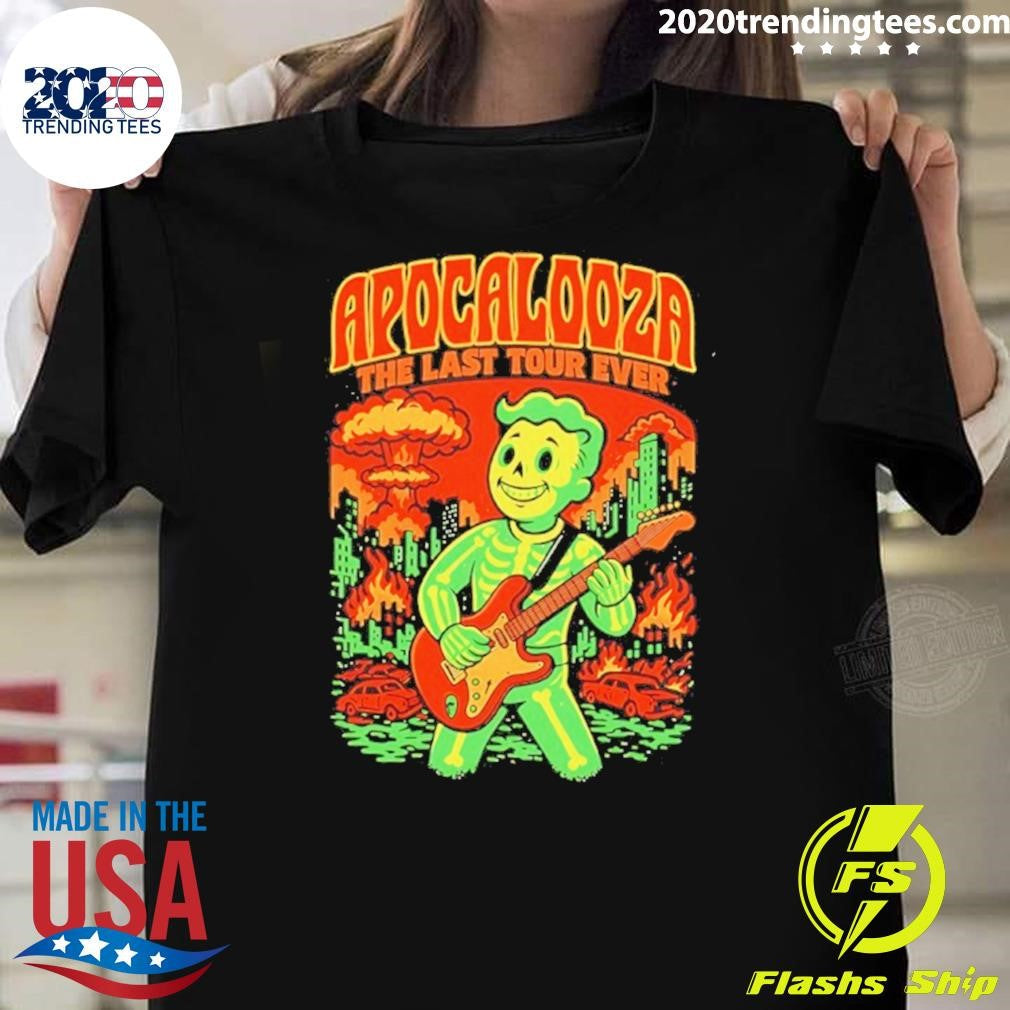 Vault Boy Apocalooza The Last Tour Ever Cartoon Shirt Unisex T-shirt, Sweatshirt, Hoodie, Long Sleeve Tee - T-Shirt, Sweatshirt, Hoodie