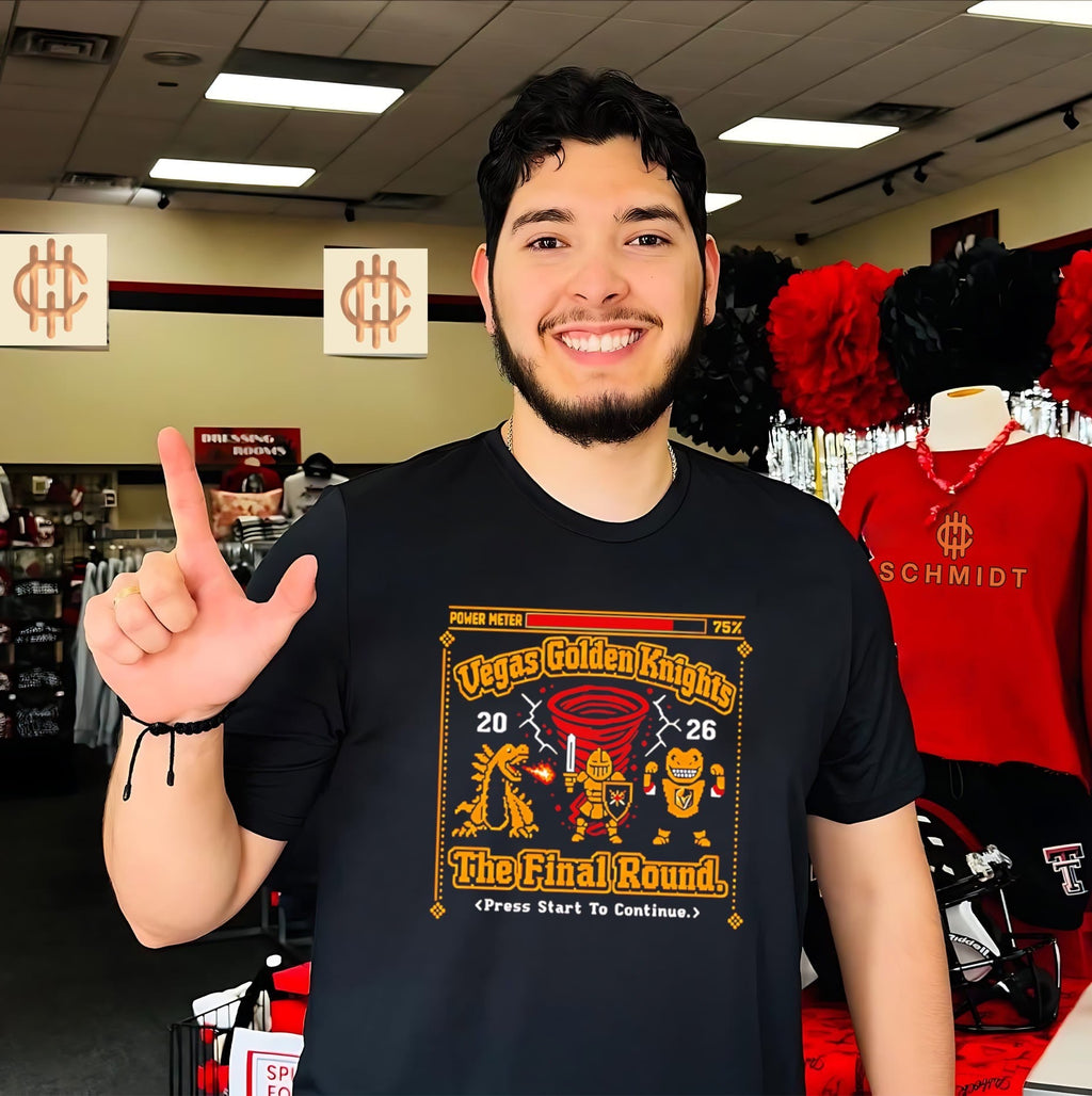 Vegas Golden Knights The Final Round press start to continue video game screen shirt Unisex T-shirt, Sweatshirt, Hoodie, Long Sleeve Tee - T-Shirt, Sweatshirt, Hoodie