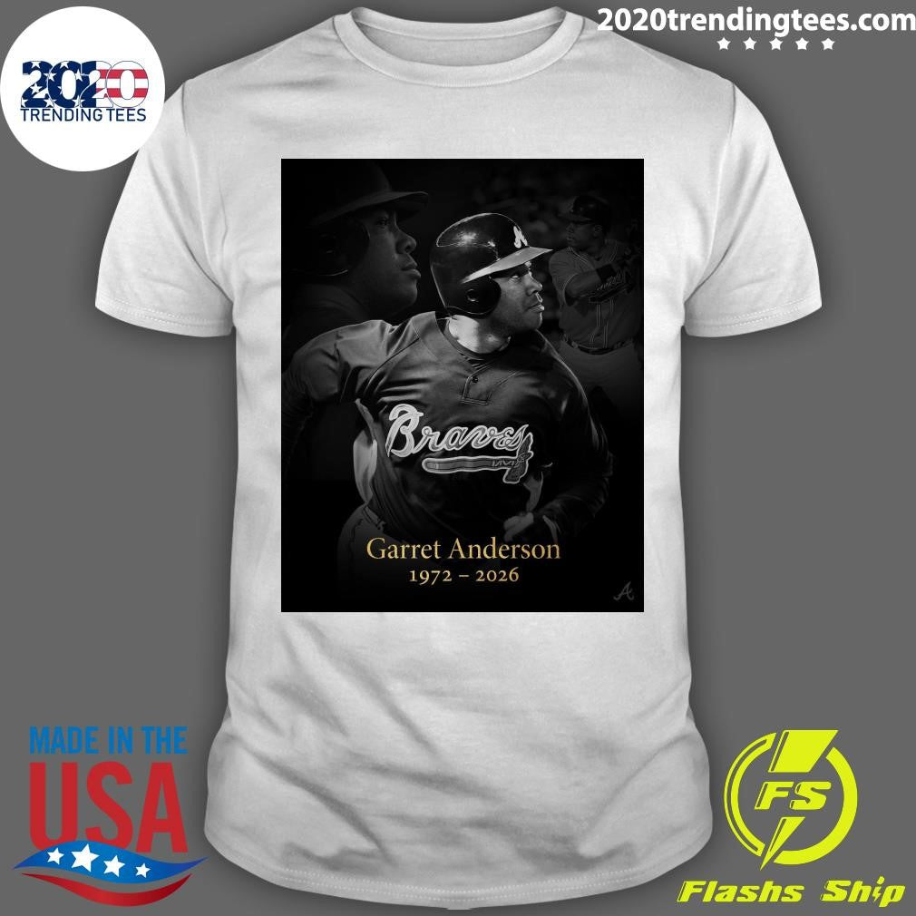 Via Atlanta Braves Rest In Peace Garret Anderson 1972-2026 Shirt Unisex T-shirt, Sweatshirt, Hoodie, Long Sleeve Tee - T-Shirt, Sweatshirt, Hoodie