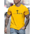 Vibrant Cross Print Short Sleeve Soft Medium Stretch Polyester Crew Neck Summer Basics Regular Fit Knit Fabric No Sheer Made USA T-Shirts, Hoodie, Sweatshirt - T-Shirt, Sweatshirt, Hoodie