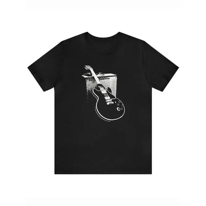 Vibrant Fancy Guitar Print Crew Neck Soft Short Sleeve Top Summer Casual Comfy Relaxed Fit Breathable Fabric Made USA T-Shirts, Hoodie, Sweatshirt - T-Shirt, Sweatshirt, Hoodie