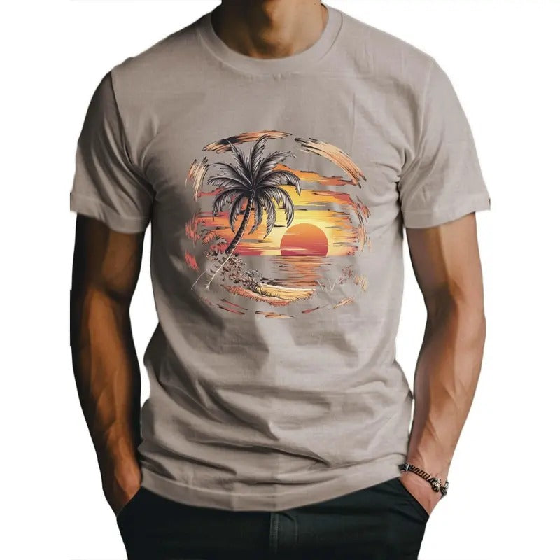 Vibrant Tropical Beach Sunset Fitted Sweat Wicking Freedom Movement Breathable Fabric Active Lifestyles Outdoor Enthusiasts Beach Lovers Made USA T-Shirts, Hoodie, Sweatshirt - T-Shirt, Sweatshirt, Hoodie