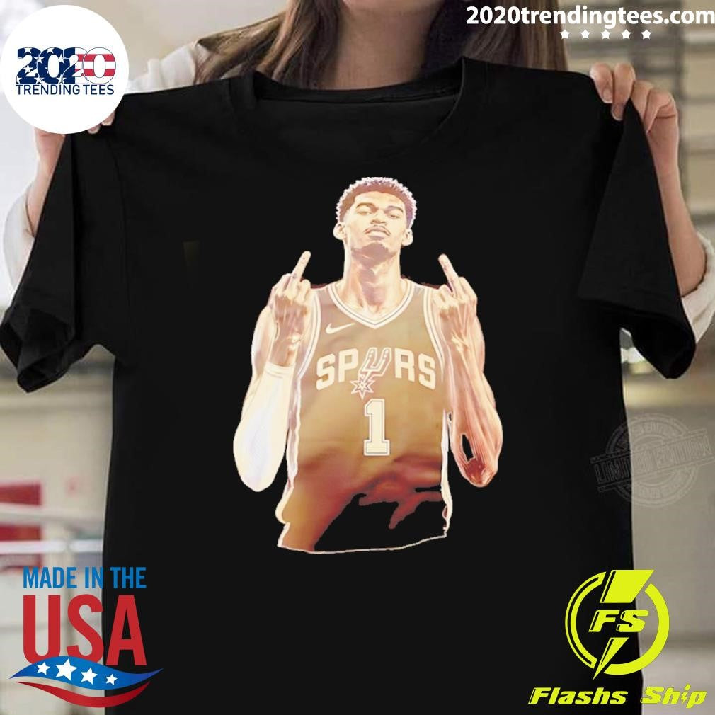 Victor Wembanyama Middle Finger San Antonio Spurs Nba Basketball Vintage Shirt Unisex T-shirt, Sweatshirt, Hoodie, Long Sleeve Tee - T-Shirt, Sweatshirt, Hoodie