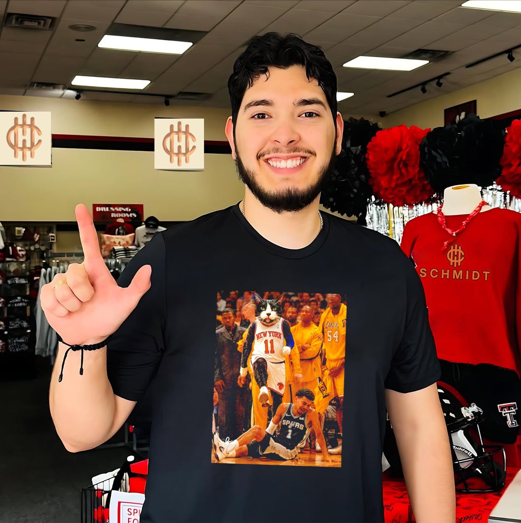 Victor Wembanyama San Antonio Spurs cat dunked on shirt Unisex T-shirt, Sweatshirt, Hoodie, Long Sleeve Tee - T-Shirt, Sweatshirt, Hoodie