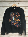 Vintage 90'S Wolf Lone Wolf Black Crew Neck Fruit Loom Animal Print Nature Scene Menswear Athletic T-Shirts, Hoodie, Sweatshirt - T-Shirt, Sweatshirt, Hoodie