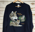 Vintage 90'S Wolves Wolf Crew Neck Timber Wolf Lone Wolf Animal Print Dog Large Menswear Athletic T-Shirts, Hoodie, Sweatshirt - T-Shirt, Sweatshirt, Hoodie
