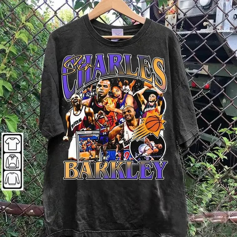 Vintage 90s Charles Barkley Charles Barkley Retro American Basketball Man Woman TT Shirt T-Shirts, Hoodie, Sweatshirt - T-Shirt, Sweatshirt, Hoodie