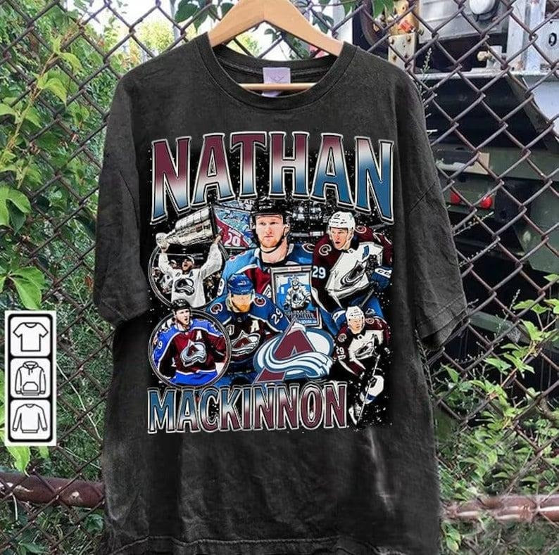 Vintage 90s Nathan MacKinnon Nathan MacKinnon Retro American Ice Hockey Man Woman Fan T-Shirts, Hoodie, Sweatshirt - T-Shirt, Sweatshirt, Hoodie