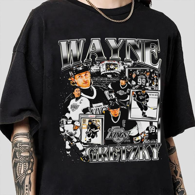 Vintage 90s Wayne Gretzky Wayne Gretzky Retro American Ice Hockey Man Woman Fan Classic Fabric T-Shirts, Hoodie, Sweatshirt - T-Shirt, Sweatshirt, Hoodie