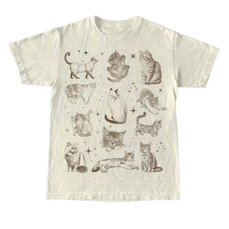 Vintage 90s Tattoo Cat Retro Kitten Nature Shirt Cat Lovers Cats Space Relaxed Funny T-Shirts, Hoodie, Sweatshirt - T-Shirt, Sweatshirt, Hoodie