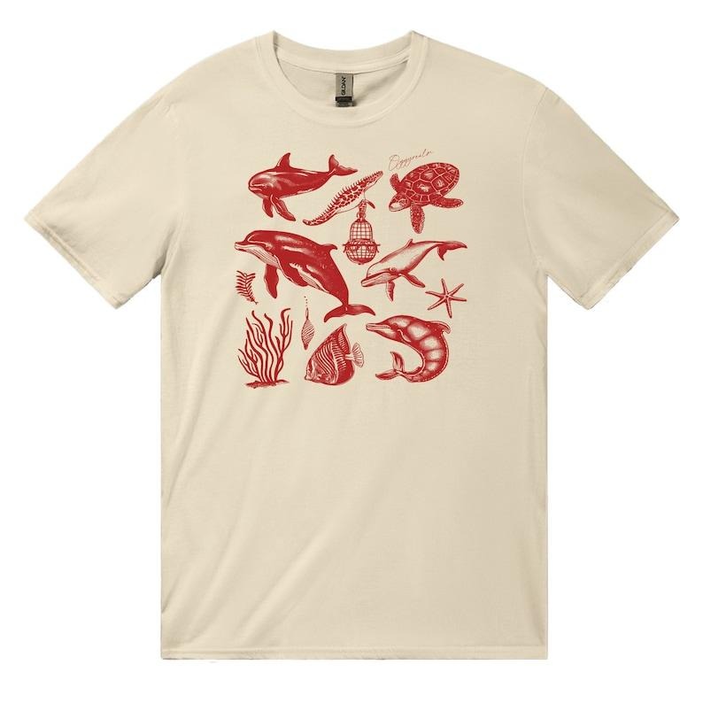 Vintage 90s Tattoo Sea Animal Retro Ocean Nature Shirt Sealife Ocean Whale Orca Turtle Dolphin Shirt Relaxed T-Shirts, Hoodie, Sweatshirt - T-Shirt, Sweatshirt, Hoodie