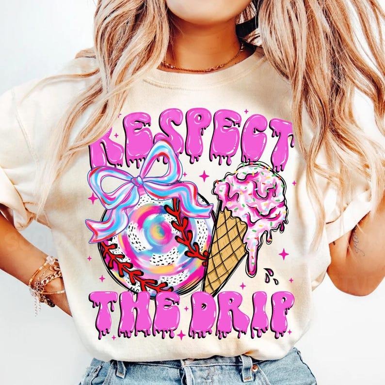Vintage Baseball Mama Ice Cream Cone Drip Shirt Game Ready T-Shirts, Hoodie, Sweatshirt - T-Shirt, Sweatshirt, Hoodie