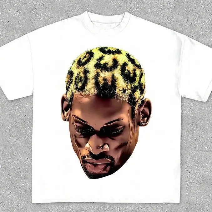 Vintage Basketball Player Print Street Hip Hop 100% Cotton Crew Neck Slight Stretch Breathable & Resistant Short Sleeve Outdoor & Daily T-Shirts, Hoodie, Sweatshirt - T-Shirt, Sweatshirt, Hoodie