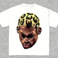 Vintage Basketball Player Print Street Hip Hop 100% Cotton Crew Neck Slight Stretch Breathable & Resistant Short Sleeve Outdoor & Daily T-Shirts, Hoodie, Sweatshirt - T-Shirt, Sweatshirt, Hoodie