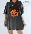 Vintage Black Cat Pumpkin Shirt Retro 90s Halloween Fall Black Cat Halloween Black Cat T-Shirts, Hoodie, Sweatshirt - T-Shirt, Sweatshirt, Hoodie