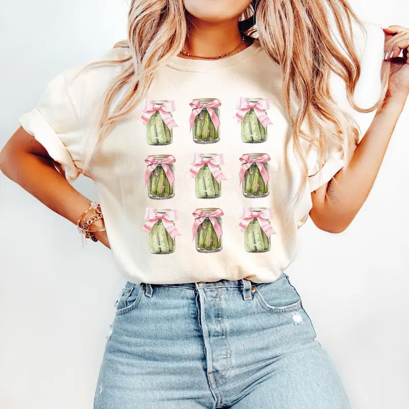 Vintage Canned Pickles Shirt Coquette Jarred Pickle Shirt Pickle Jar Pickle Lover Shirt T-Shirts, Hoodie, Sweatshirt - T-Shirt, Sweatshirt, Hoodie