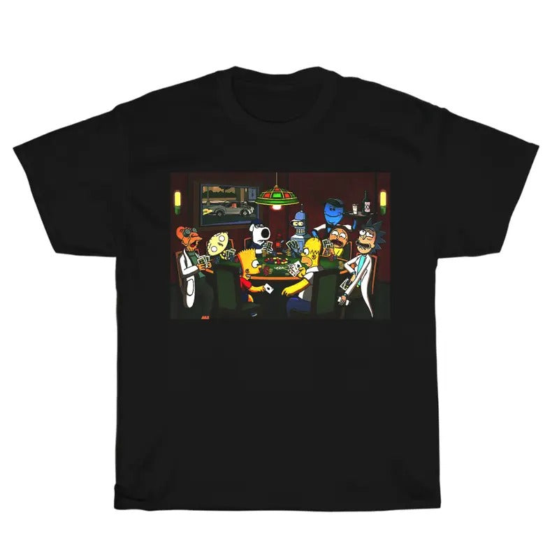 Vintage Cartoon Characters Playing Poker Funny Meme Him Valentine'S Boyfriend Menswear Top T-Shirts, Hoodie, Sweatshirt - T-Shirt, Sweatshirt, Hoodie