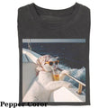 Vintage Cat Drinking Water Cruise Fantasy Kitten Cute Cat Shirt Cool Cat Love Cat Meme Cringe Funny Dumb Shirts Summer 2025 Shirt Menswear Womenswear Streetwear T-Shirts, Hoodie, Sweatshirt - T-Shirt, Sweatshirt, Hoodie