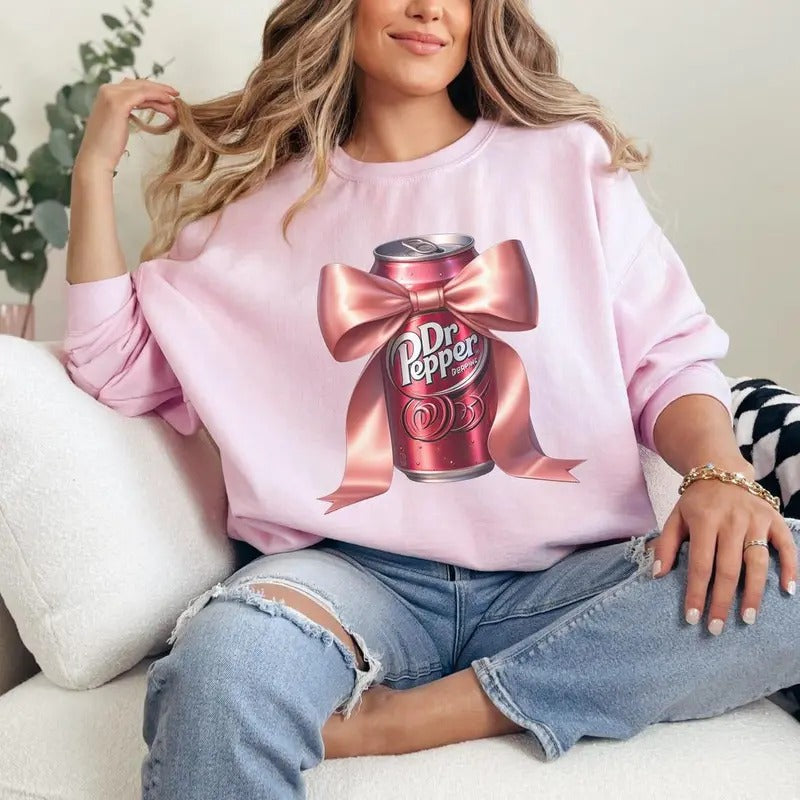 Vintage Dr Pepper Coquette Dr Pepper Pink Bow Dr Pepper Perfect Soda Lover Idea Her Him T-Shirts, Hoodie, Sweatshirt - T-Shirt, Sweatshirt, Hoodie