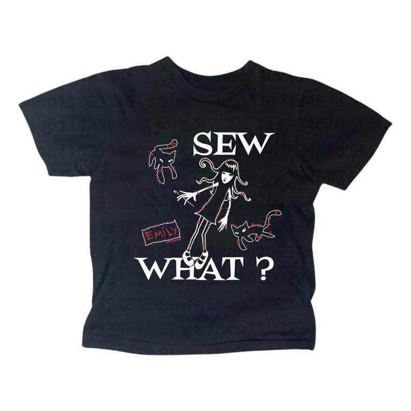 Vintage Emily Cat Baby Gothic Emo Girl Top Y2K Fitted Cotton Short Sleeve Casual Summer Womenswear Comfort T-Shirts, Hoodie, Sweatshirt - T-Shirt, Sweatshirt, Hoodie