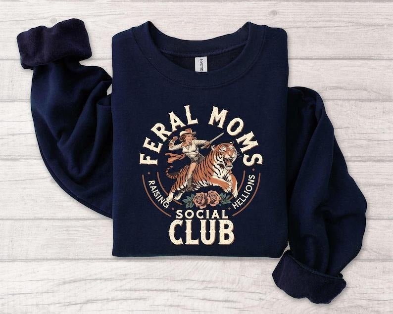 Vintage Feral Moms Social Club Shirt Feral Mama Feral Wife Shirt Feral Mama Shirt Mom Life Shirt Unhinged T-Shirts, Hoodie, Sweatshirt - T-Shirt, Sweatshirt, Hoodie