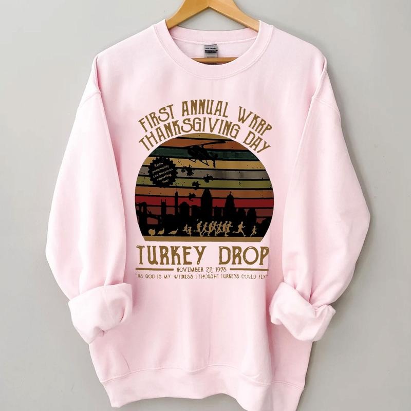 Vintage First Annual WKRP Thanksgiving Day Turkey Drop Thanksgiving Day T-Shirts, Hoodie, Sweatshirt - T-Shirt, Sweatshirt, Hoodie