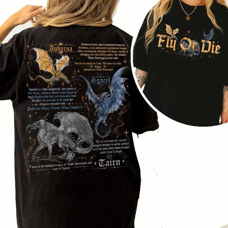Vintage Fly Die Shirt Tairn Andarna Sgaeyl Basgiath War College Shirt Bookish Readers Fourth Wing Dragon Rider Shirt T-Shirts, Hoodie, Sweatshirt - T-Shirt, Sweatshirt, Hoodie