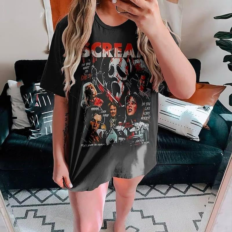 Vintage Ghostface Shirt 90s Scary Movie Retro Halloween Ghost Vintage Halloween Movie Character T-Shirts, Hoodie, Sweatshirt - T-Shirt, Sweatshirt, Hoodie