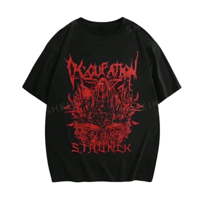 Vintage Goth Cotton Letter & Skull Top Womenswear Underwear Cotton Polyester T-Shirts, Hoodie, Sweatshirt - T-Shirt, Sweatshirt, Hoodie