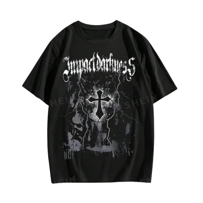 Vintage Goth Cross Letter Top Womenswear Underwear Cotton Polyester Streetwear T-Shirts, Hoodie, Sweatshirt - T-Shirt, Sweatshirt, Hoodie