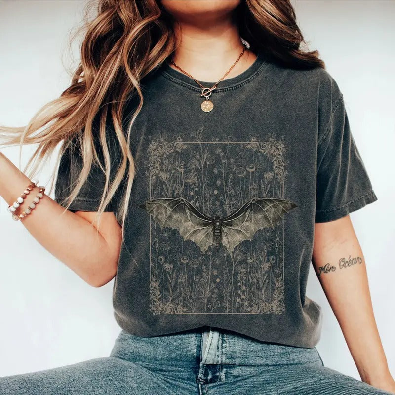 Vintage Halloween Bat Shirt Retro Bat Halloween Shirt Her Spooky Bat Shirt Bat Lover Boho Bat Halloween Cute Spooky Season Shirts Vintage Bats Top T-Shirts, Hoodie, Sweatshirt - T-Shirt, Sweatshirt, Hoodie