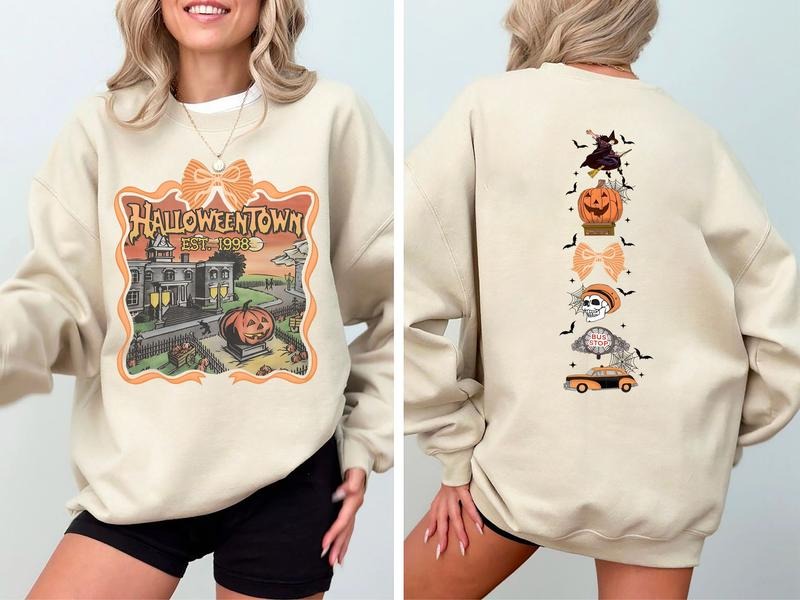 Vintage Halloweentown 2 Sides 90s Halloween Shirt Retro Halloween Halloween Coquette Shirt Summerween T-Shirts, Hoodie, Sweatshirt - T-Shirt, Sweatshirt, Hoodie