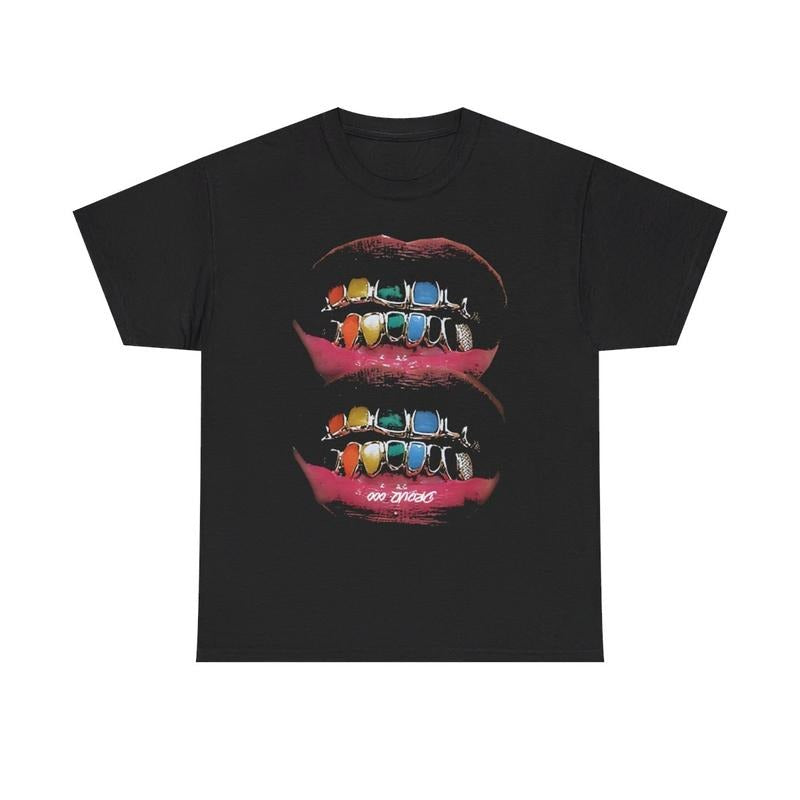 Vintage Iced Out Twin Grill Y2k 90s Hip Hop Heavy Cotton Shirt HipHop Rap Casual Menswear Retro Top Streetwear Classic Comfy Day T-Shirts, Hoodie, Sweatshirt - T-Shirt, Sweatshirt, Hoodie