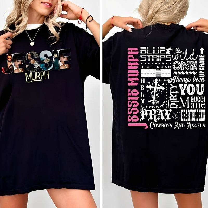 Vintage Jessie Murphh Worldwide Hysteriaa Tour 2025 Shirt Sad Girl Concert Fan 2 Sided Short Sleeve Casual Country Music T-Shirts, Hoodie, Sweatshirt - T-Shirt, Sweatshirt, Hoodie